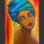 Blue Serenity | Afro Beauty Art Painting